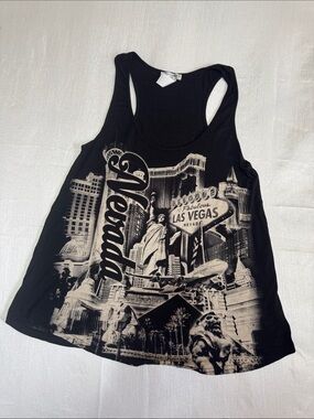 Banana Republic Black Las Vegas Graphic Racerback Tank